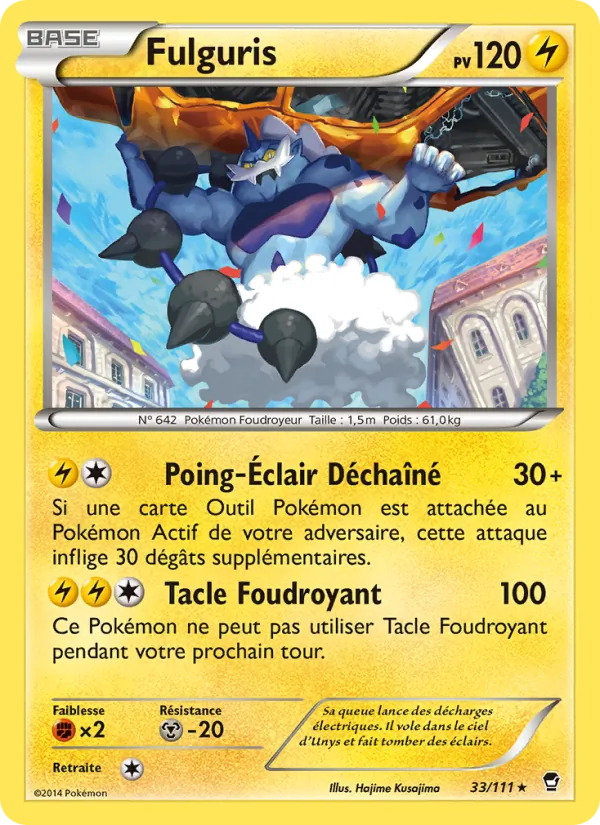 Carte Pokémon Fulguris 33/111 de l'extension Poings Furieux