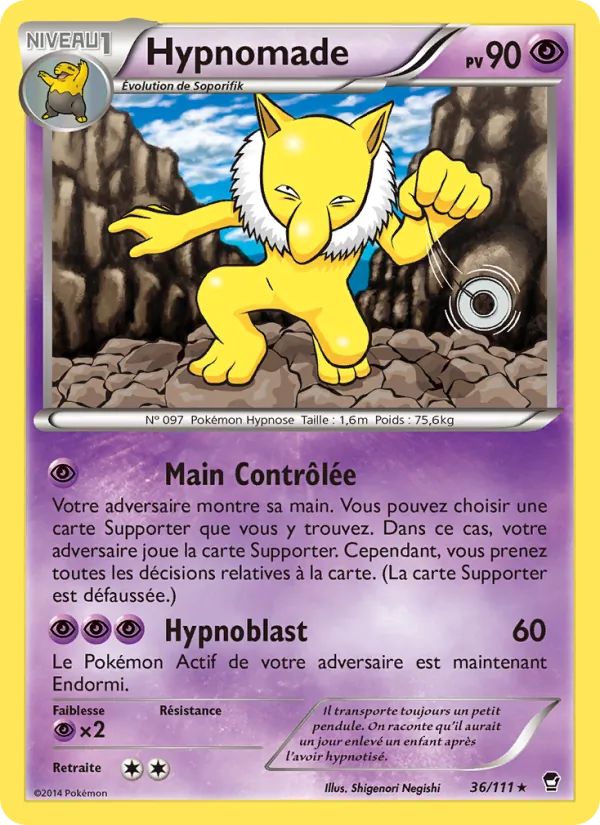 Carte Pokémon Hypnomade 36/111 de l'extension Poings Furieux