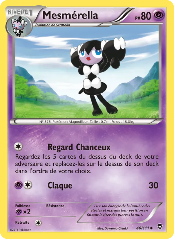 Carte Pokémon Mesmérella 40/111 de l'extension Poings Furieux