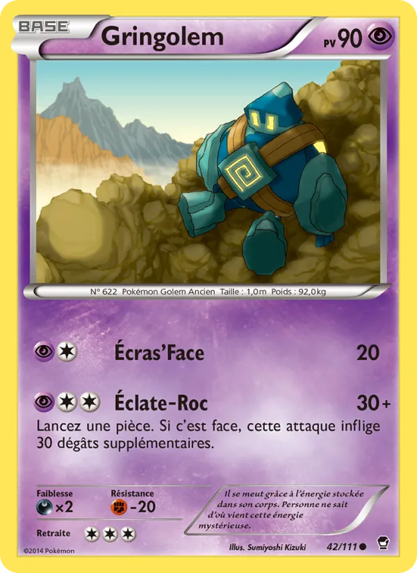 Carte Pokémon Gringolem 42/111 de l'extension Poings Furieux