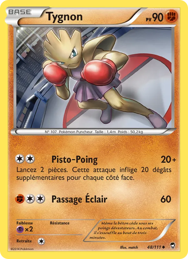 Carte Pokémon Tygnon 48/111 de l'extension Poings Furieux