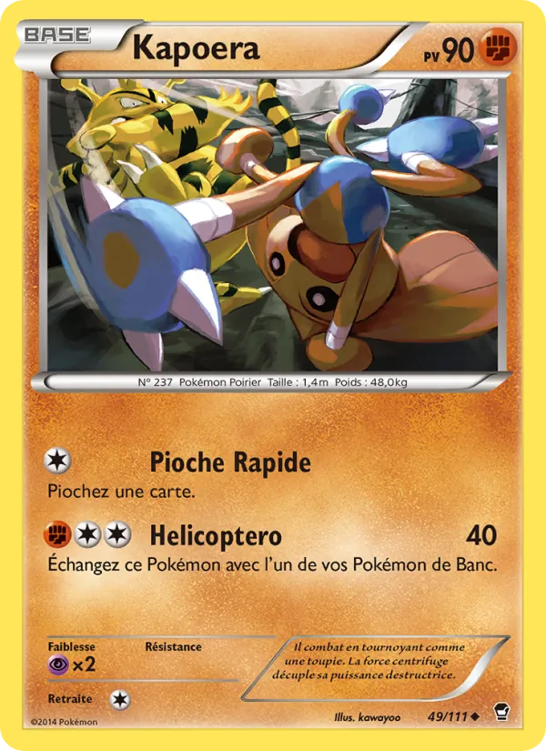 Carte Pokémon Kapoera 49/111 de l'extension Poings Furieux