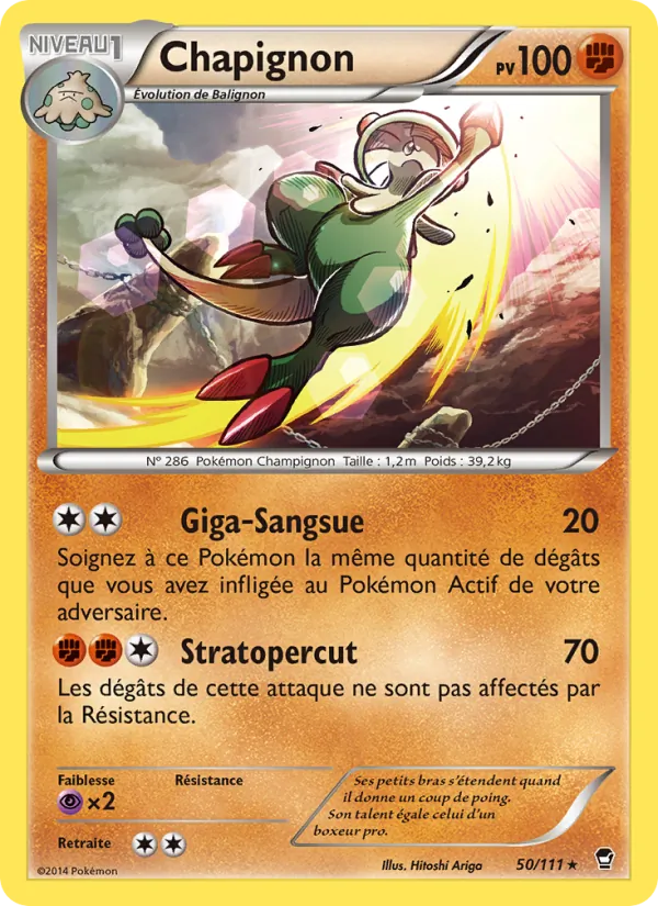 Carte Pokémon Chapignon 50/111 de l'extension Poings Furieux
