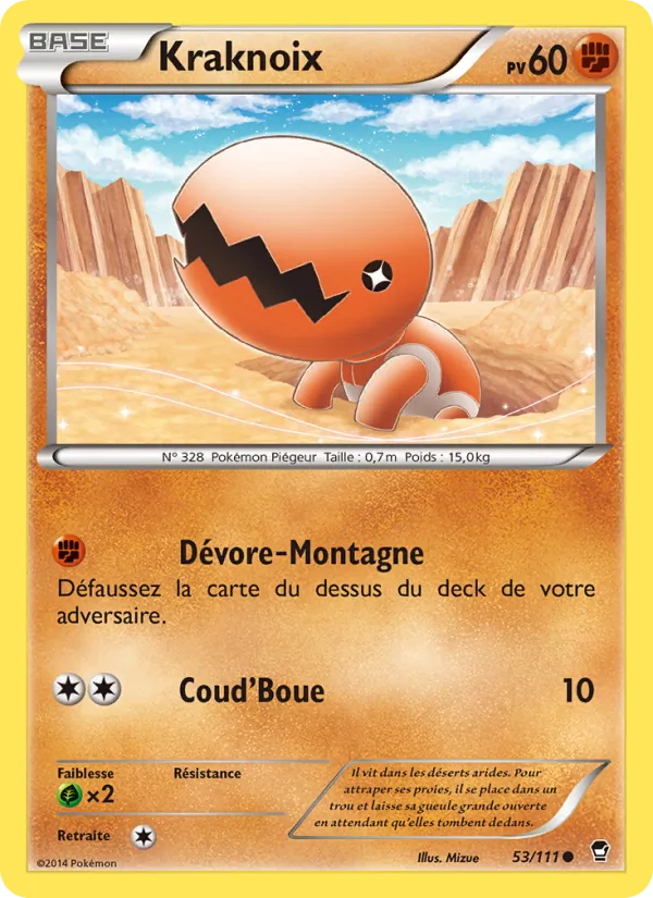 Carte Pokémon Kraknoix 53/111 de l'extension Poings Furieux
