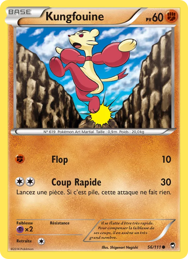 Carte Pokémon Kungfouine 56/111 de l'extension Poings Furieux