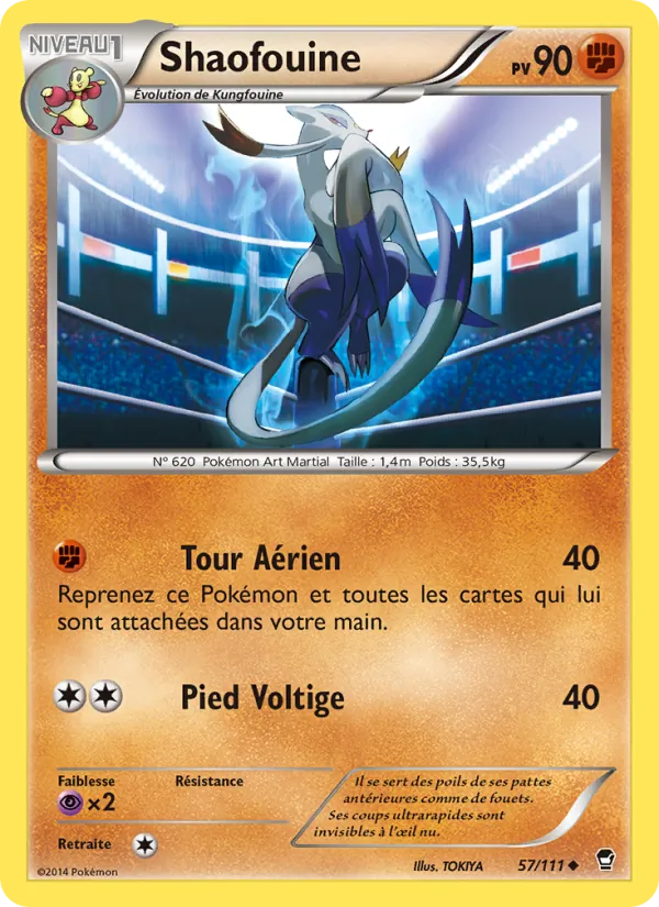 Carte Pokémon Shaofouine 57/111 de l'extension Poings Furieux