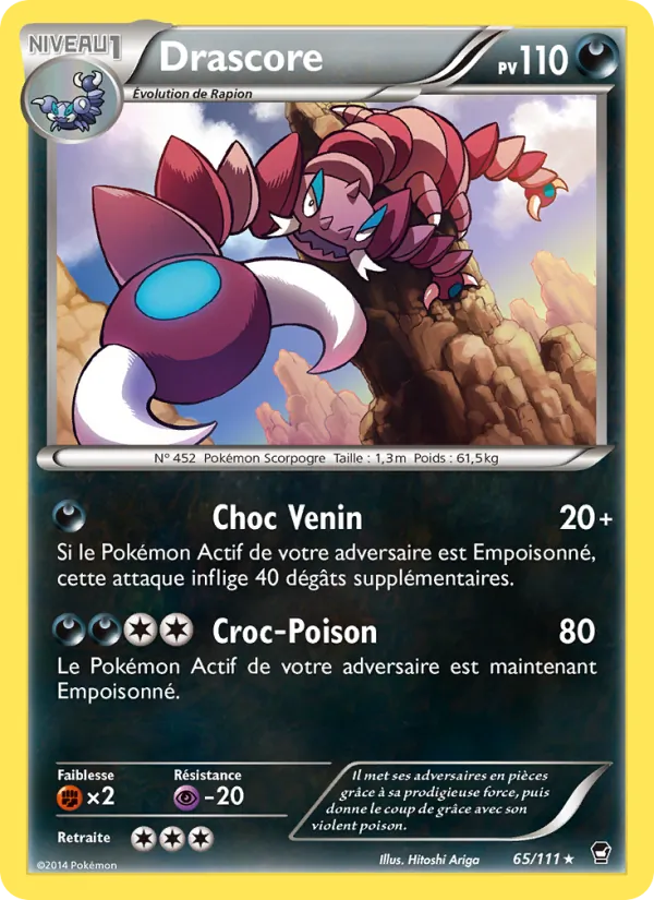 Carte Pokémon Drascore 65/111 de l'extension Poings Furieux