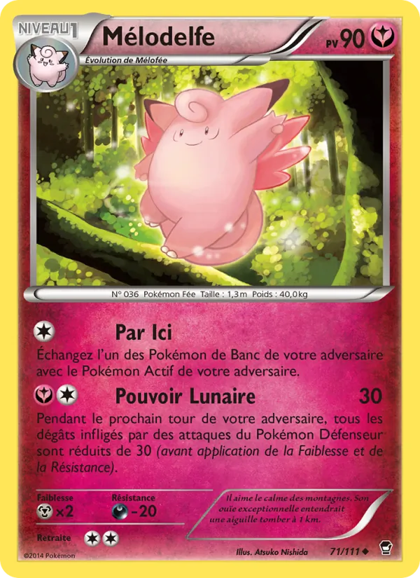 Carte Pokémon Mélodelfe 71/111 de l'extension Poings Furieux