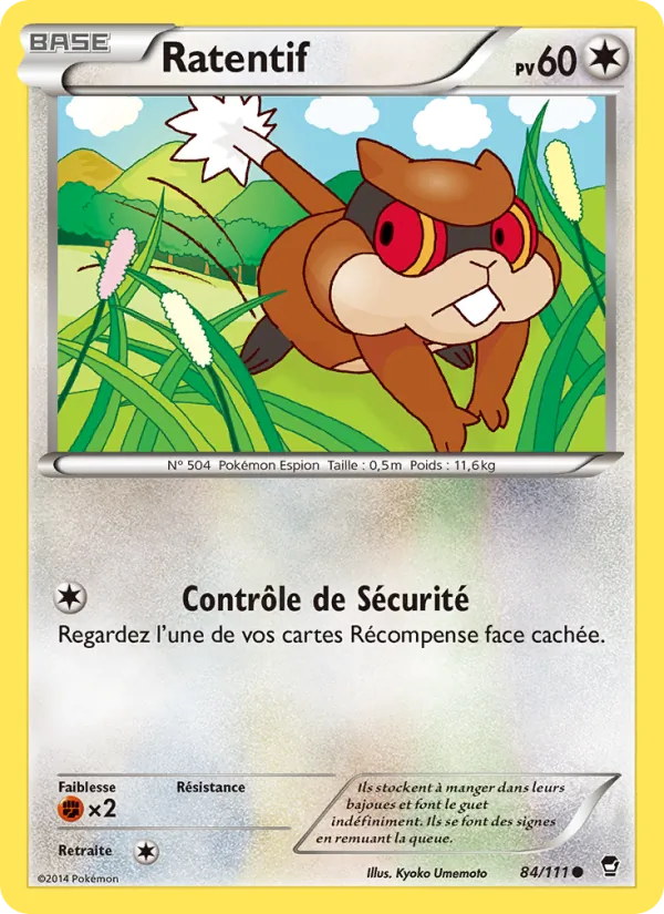 Carte Pokémon Ratentif 84/111 de l'extension Poings Furieux