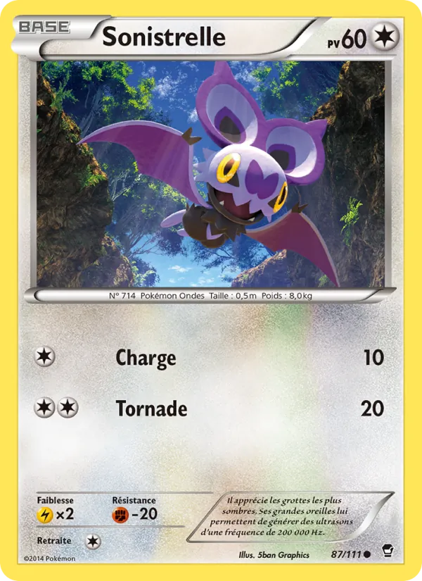 Carte Pokémon Sonistrelle 87/111 de l'extension Poings Furieux