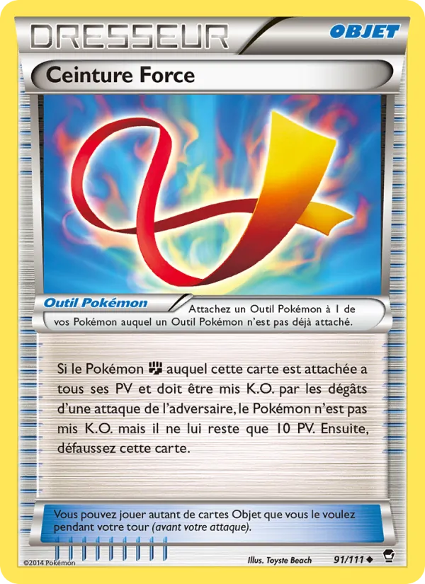 Carte Pokémon Ceinture Force 91/111 de l'extension Poings Furieux