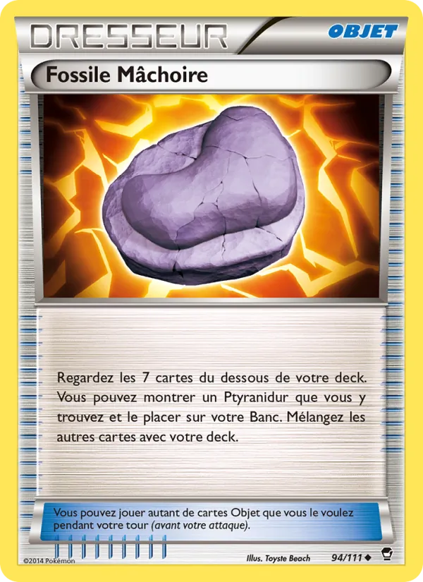 Carte Pokémon Fossile Mâchoire 94/111 de l'extension Poings Furieux