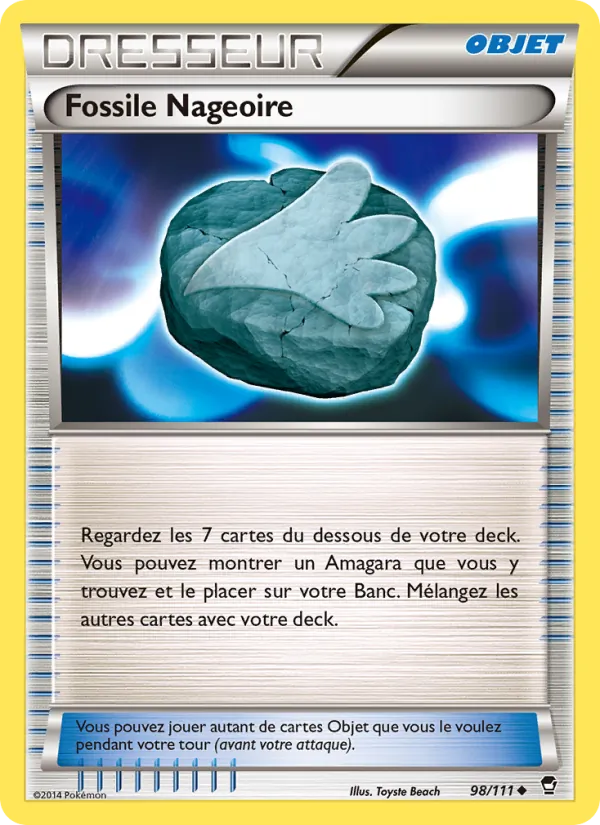 Carte Pokémon Fossile Nageoire 98/111 de l'extension Poings Furieux