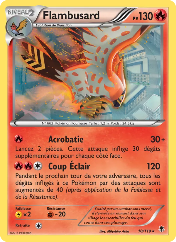 Carte Pokémon Flambusard 10/119 de l'extension Vigueur Spectrale
