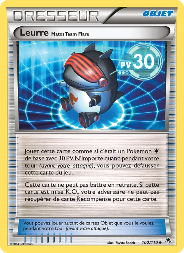 Carte Pokémon Leurre Matos Team Flare 102/119 de l'extension Vigueur Spectrale