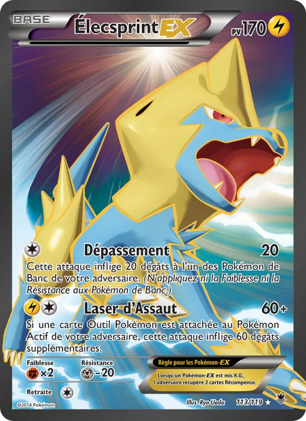 Carte Pokémon Élecsprint EX 113/119 de l'extension Vigueur Spectrale