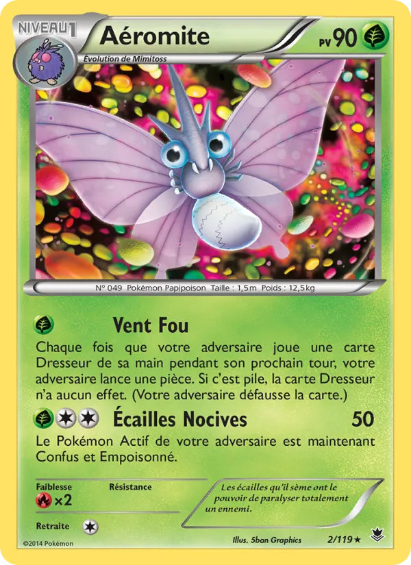 Carte Pokémon Aéromite 2/119 de l'extension Vigueur Spectrale
