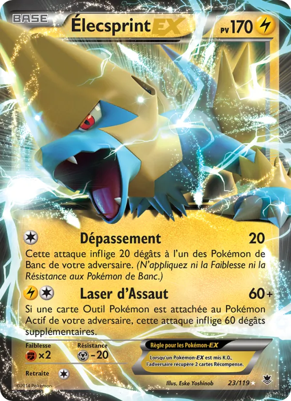 Carte Pokémon Élecsprint EX 23/119 de l'extension Vigueur Spectrale