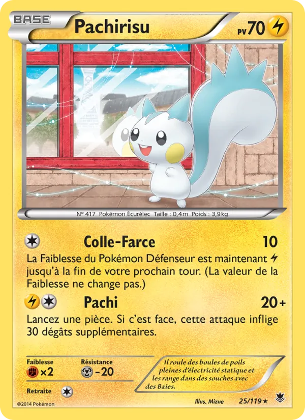 Carte Pokémon Pachirisu 25/119 de l'extension Vigueur Spectrale
