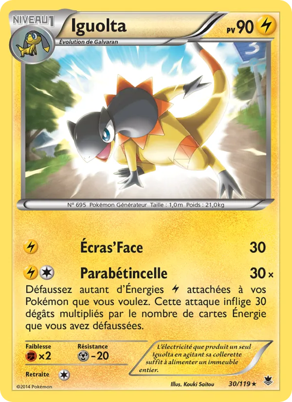 Carte Pokémon Iguolta 30/119 de l'extension Vigueur Spectrale