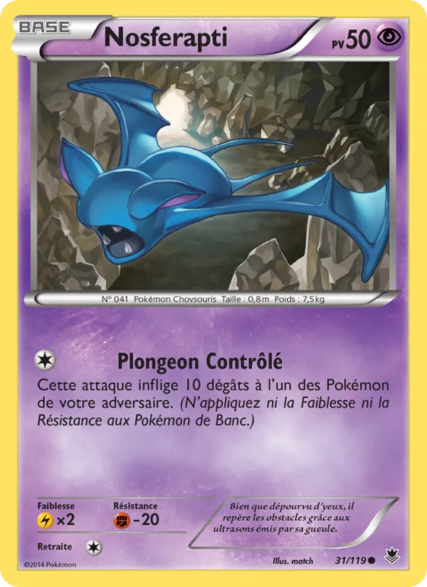 Carte Pokémon Nosferapti 31/119 de l'extension Vigueur Spectrale