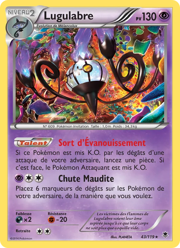Carte Pokémon Lugulabre 43/119 de l'extension Vigueur Spectrale