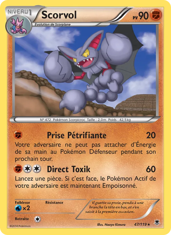 Carte Pokémon Scorvol 47/119 de l'extension Vigueur Spectrale