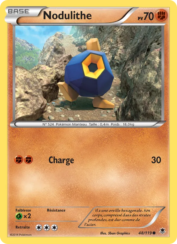 Carte Pokémon Nodulithe 48/119 de l'extension Vigueur Spectrale