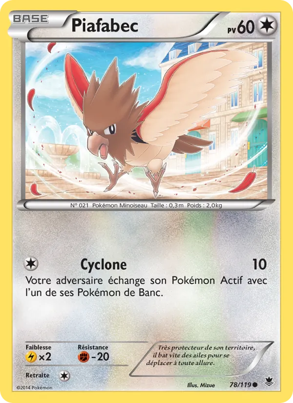 Carte Pokémon Piafabec 78/119 de l'extension Vigueur Spectrale