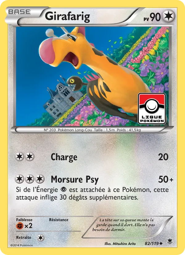 Carte Pokémon Girafarig 82/119 de l'extension Vigueur Spectrale