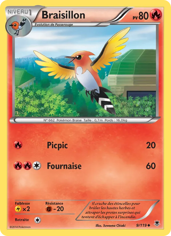 Carte Pokémon Braisillon 9/119 de l'extension Vigueur Spectrale