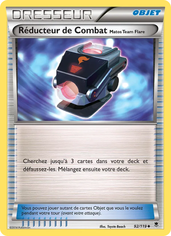 Carte Pokémon Réducteur de Combat Matos Team Flare 92/119 de l'extension Vigueur Spectrale