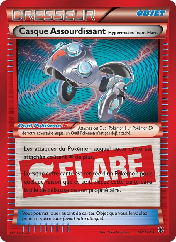 Carte Pokémon Casque Assourdissant Hypermatos Team Flare 97/119 de l'extension Vigueur Spectrale