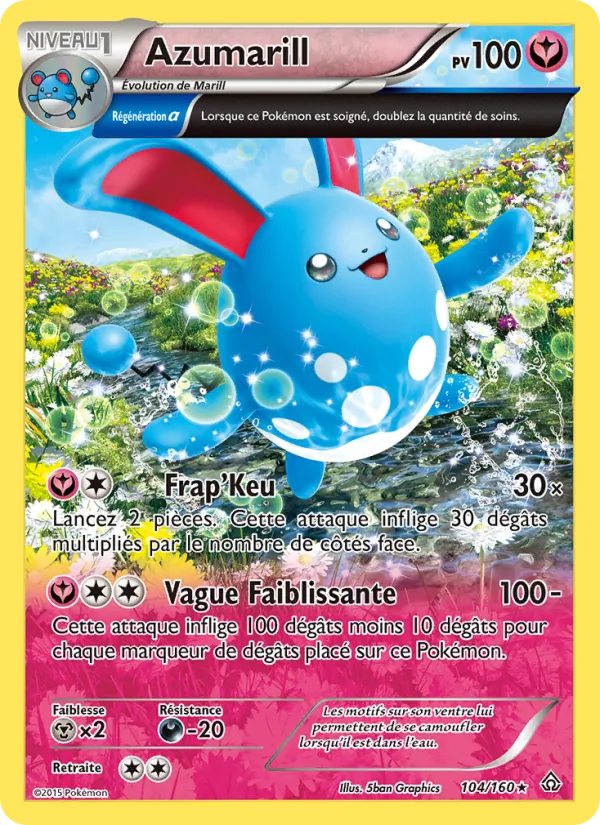 Carte Pokémon Azumarill 104/160 de l'extension Primo-Choc