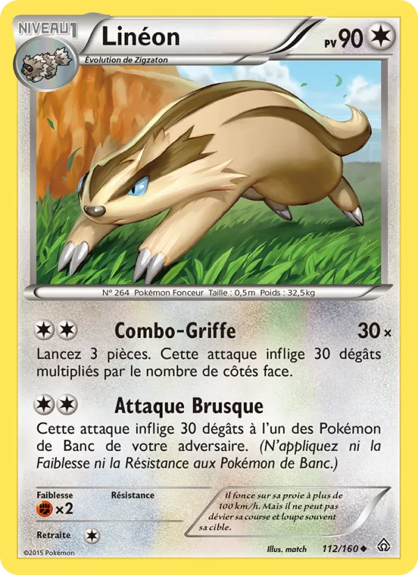 Carte Pokémon Linéon 112/160 de l'extension Primo-Choc