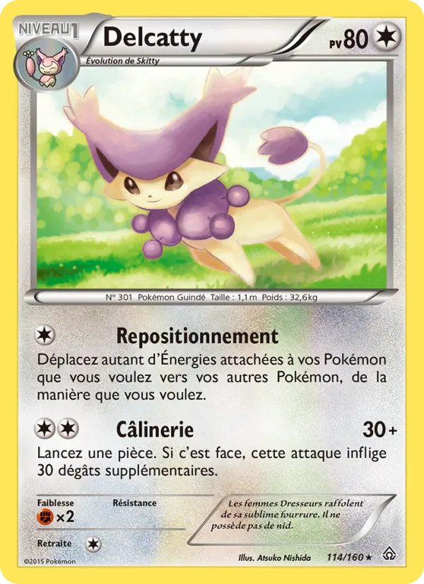 Carte Pokémon Delcatty 114/160 de l'extension Primo-Choc