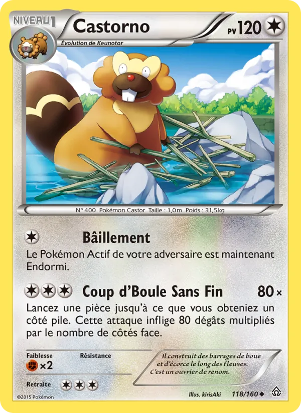 Carte Pokémon Castorno 118/160 de l'extension Primo-Choc