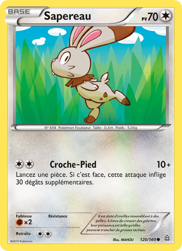 Carte Pokémon Sapereau 120/160 de l'extension Primo-Choc