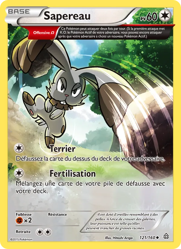 Carte Pokémon Sapereau 121/160 de l'extension Primo-Choc
