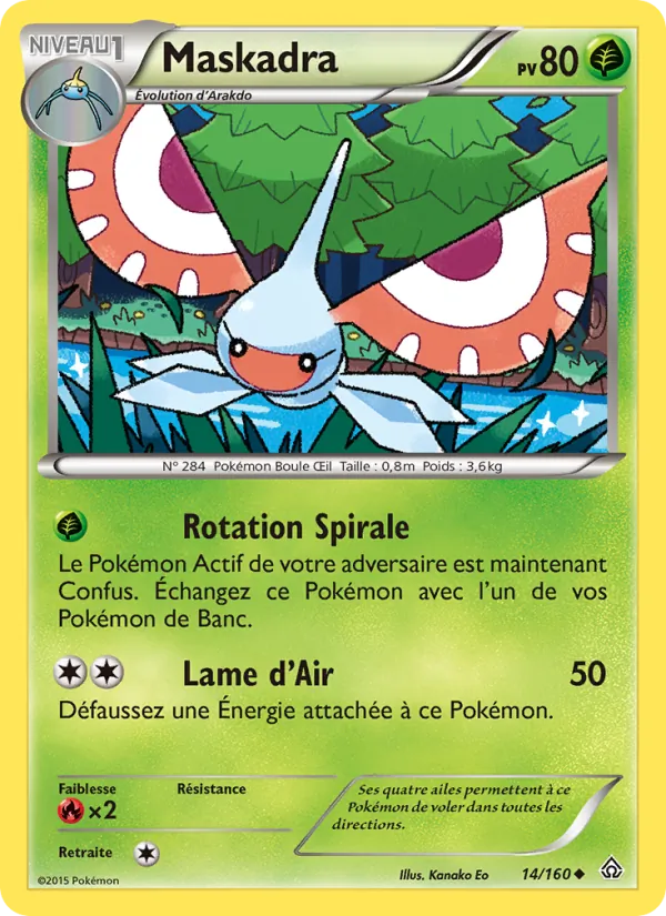 Carte Pokémon Maskadra 14/160 de l'extension Primo-Choc