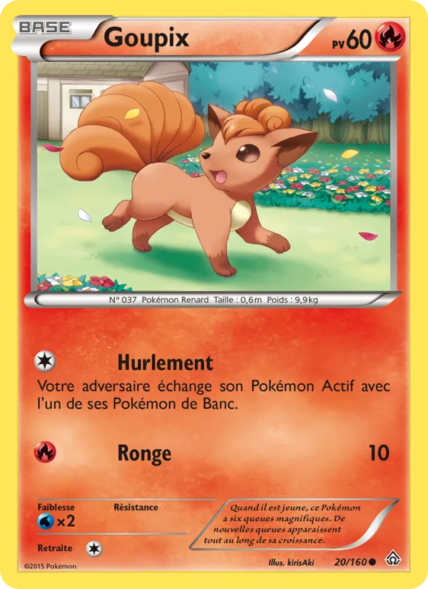 Carte Pokémon Goupix 20/160 de l'extension Primo-Choc