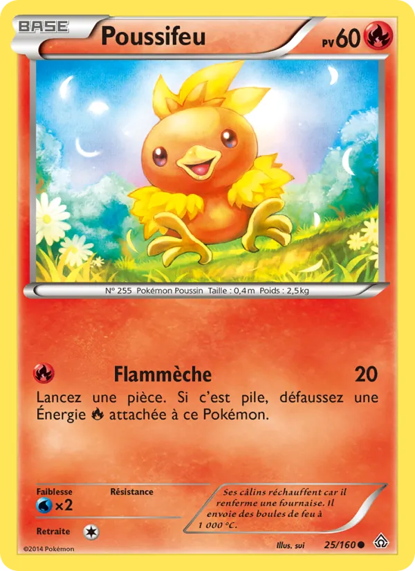 Carte Pokémon Poussifeu 25/160 de l'extension Primo-Choc