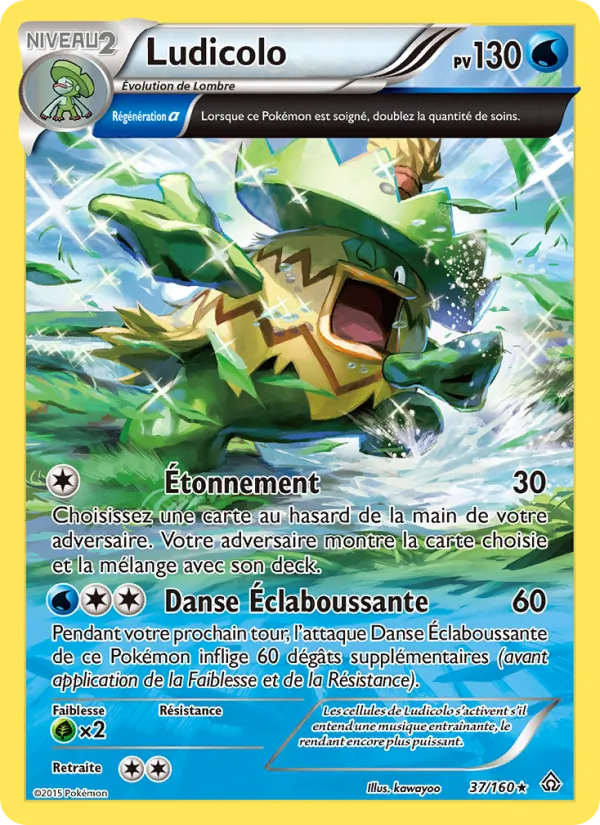 Carte Pokémon Ludicolo 37/160 de l'extension Primo-Choc