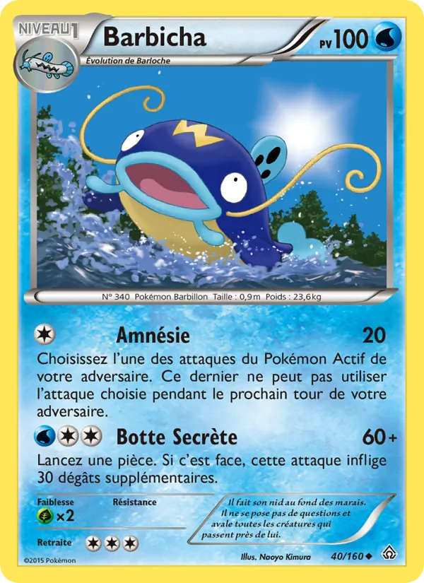 Carte Pokémon Barbicha 40/160 de l'extension Primo-Choc