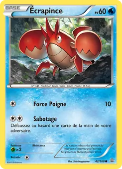 Carte Pokémon Écrapince 42