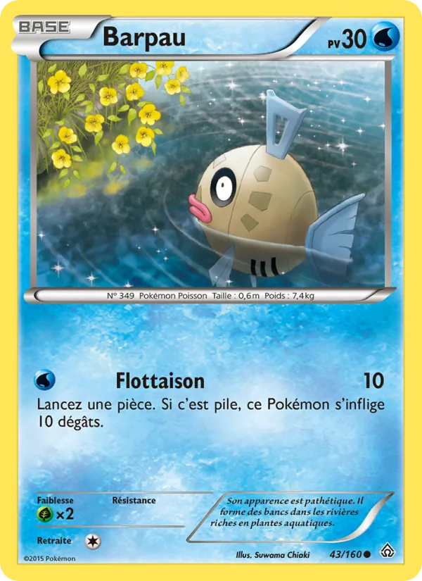 Carte Pokémon Barpau 43/160 de l'extension Primo-Choc