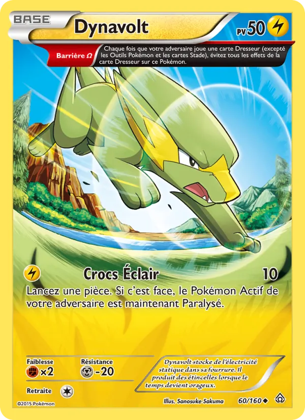 Carte Pokémon Dynavolt 60/160 de l'extension Primo-Choc