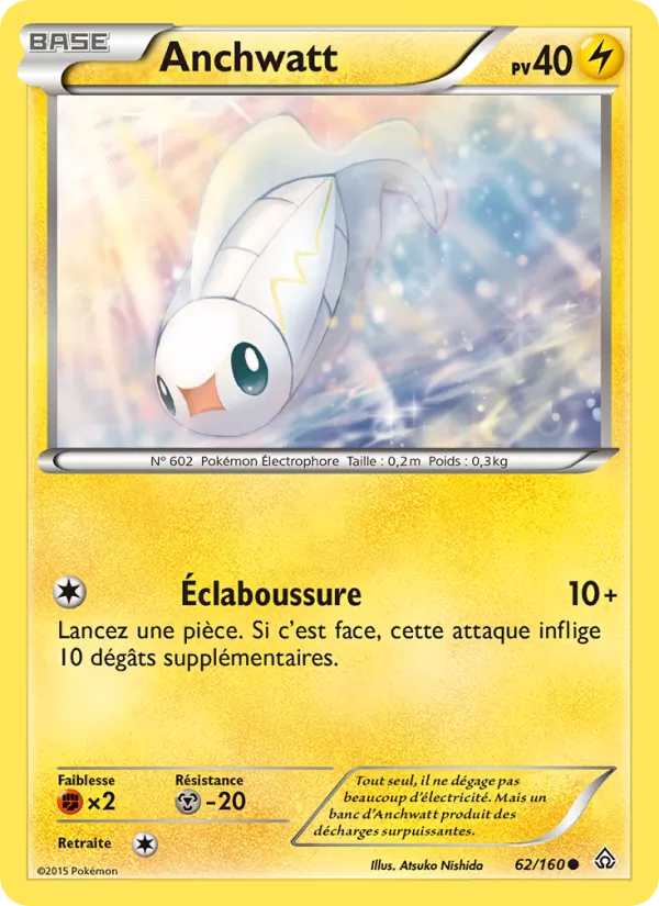 Carte Pokémon Anchwatt 62/160 de l'extension Primo-Choc