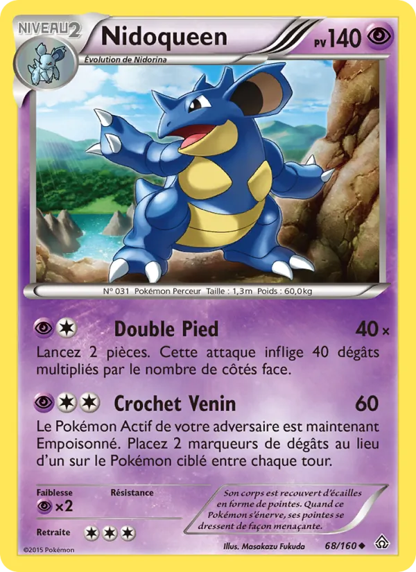 Carte Pokémon Nidoqueen 68/160 de l'extension Primo-Choc