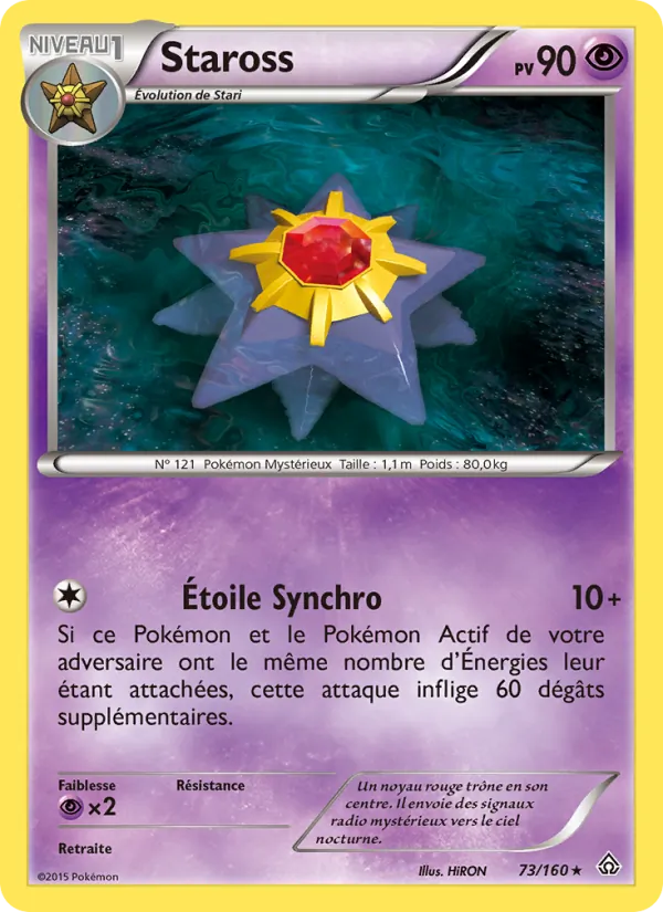 Carte Pokémon Staross 73/160 de l'extension Primo-Choc